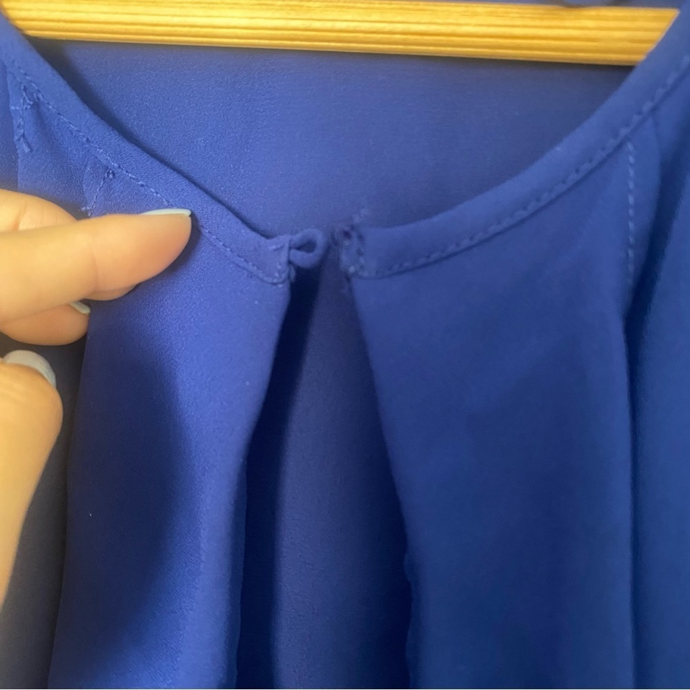 Zara Ruffled Blue Tank Top - Picture 5 of 5